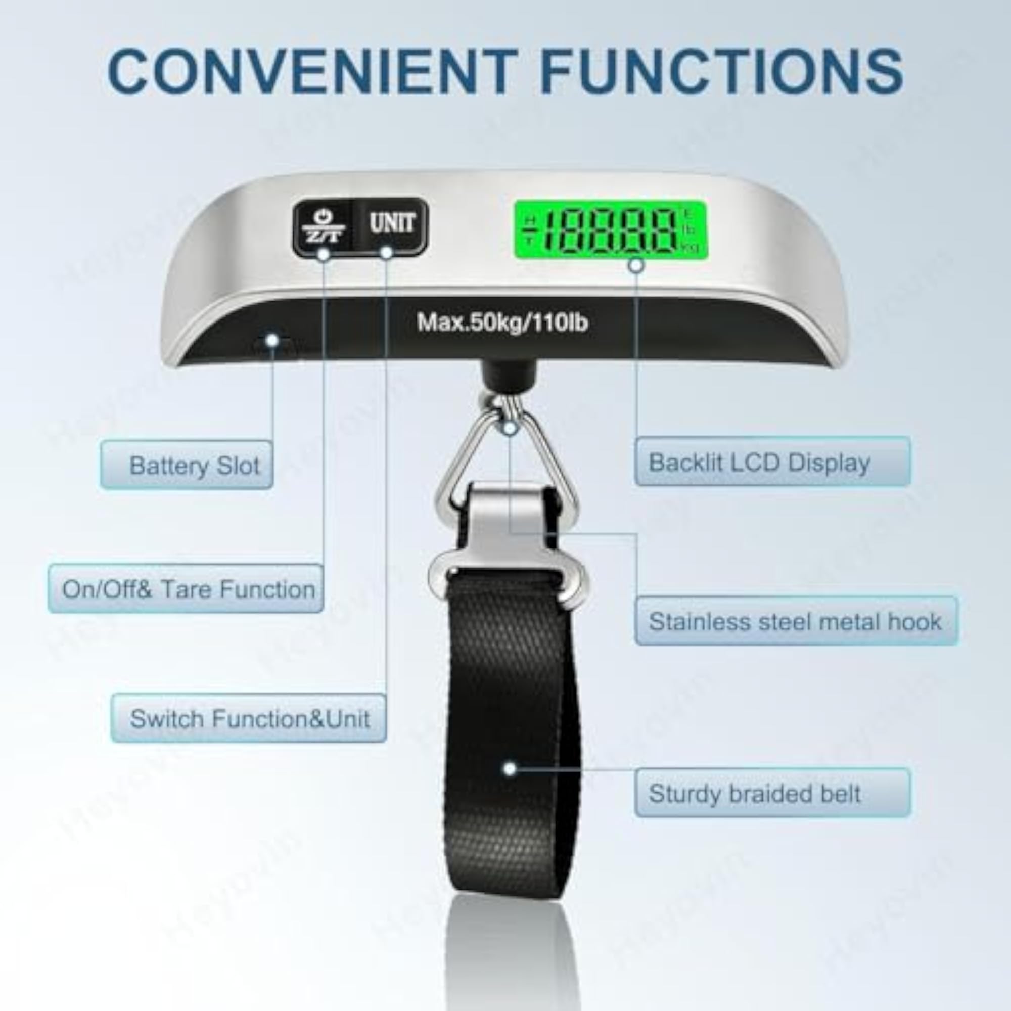 Digital Luggage Scale with Backlit LCD Display